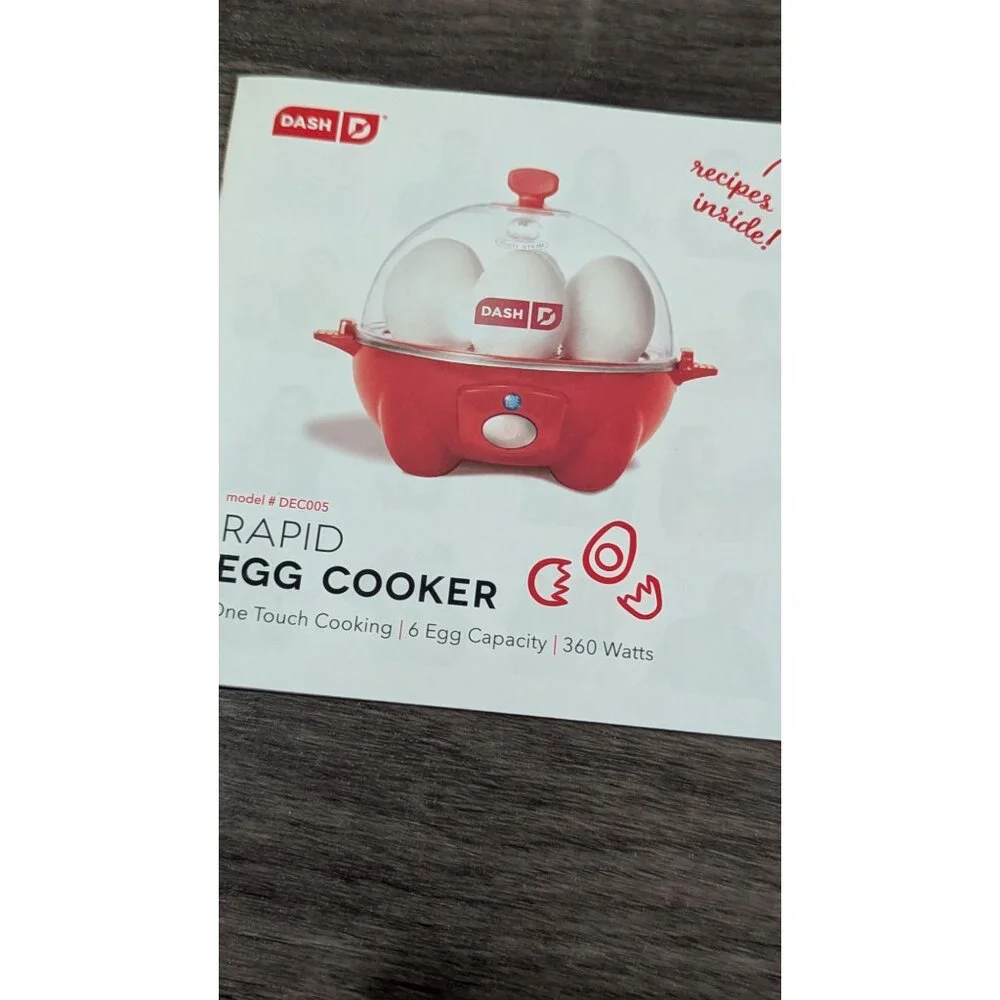 Dash Rapid Egg Cooker DEC005 White 6 Egg‎ Capacity Auto-Off 360 Watts New In Box
